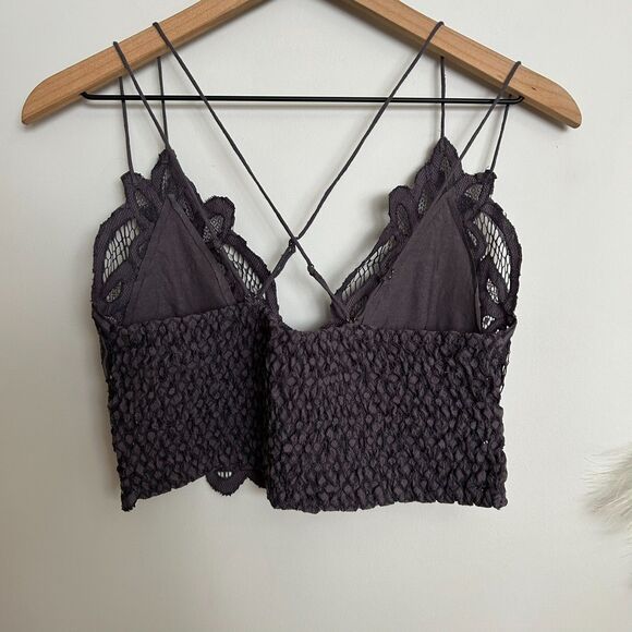 Free People Adella Bralette Bra - Dark Grey / Charcoal - Picture 9 of 11